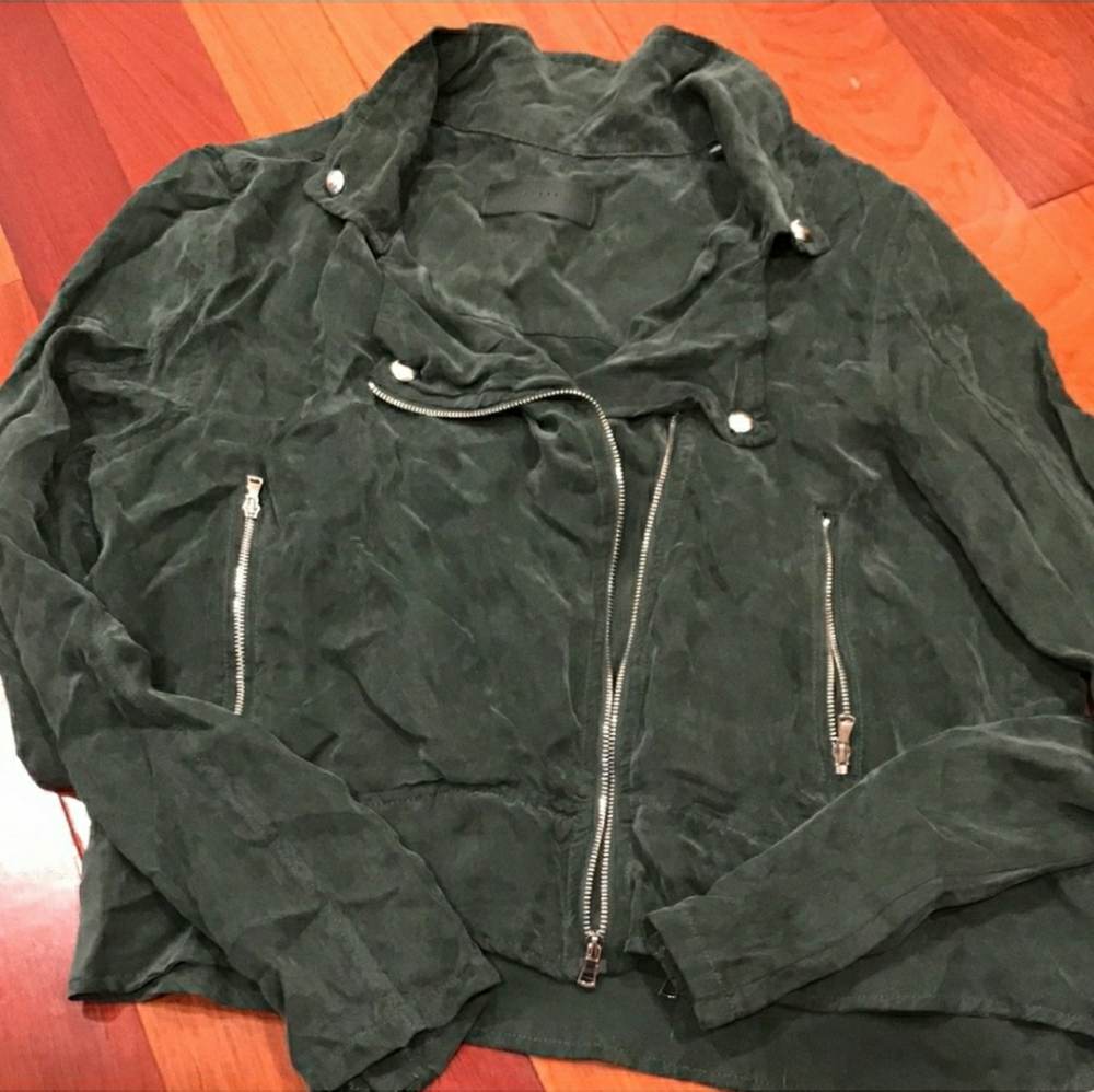 Women's Green  FAUX Suede Jacket BLANK NYC SIZE LAEGE